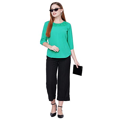 Image of GO-4 IT Women's Top with Cutwork Embroidery in Neck