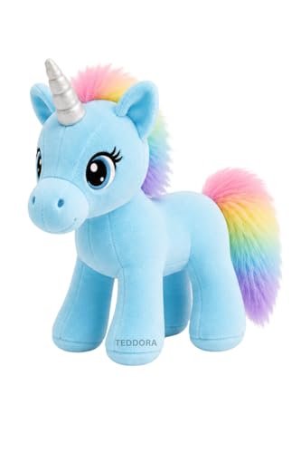 Image of Angel Unicorn Soft Toy for Girls Boys Kids,Sky Blue,Unicorn Animal Plush Stuffed Baby Teddy Gift Birthday, 30 cm