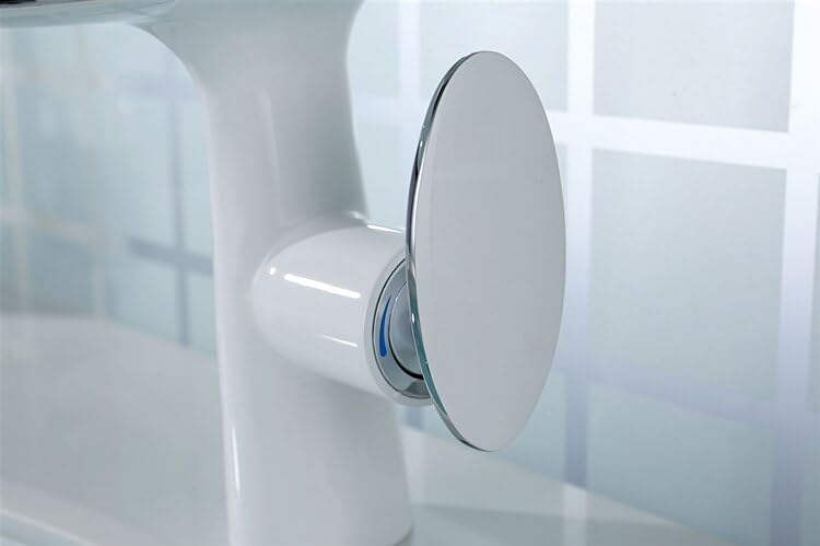 Robinet de lavabo cascade laiton anti-calcaire mitigeur blanc et chrome noir