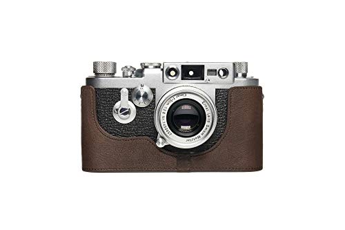 Housse Leica IIIg cuir pour photographie de rue - Étui fait main marron