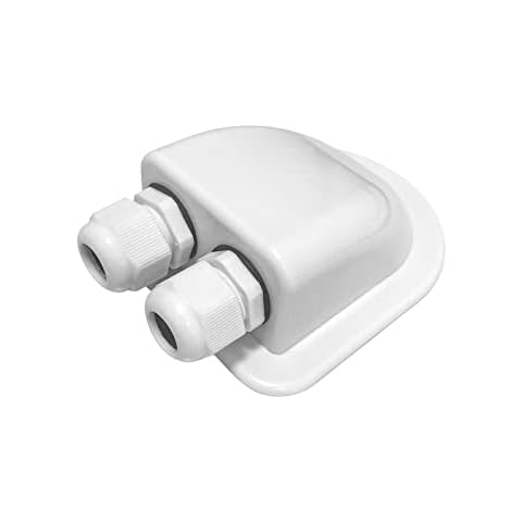 Solar Cable Entry Gland,Waterproof ABS Solar Double Cable Entry Housing for Solar Panels of RV, Caravan, Marine, Boat, Cabin,photovoltaic (2-Way) Cover