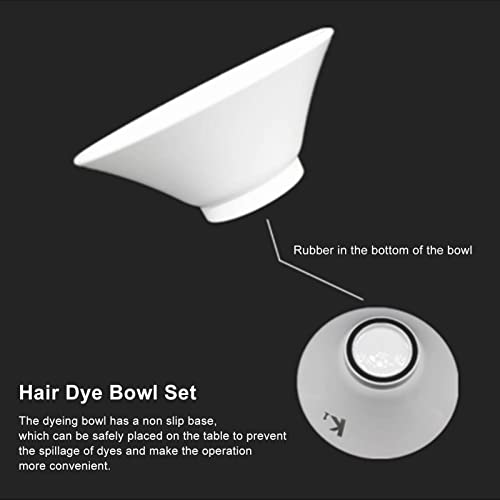 Conjunto de tigela para tintura de cabelo com pincéis flexíveis para penteados