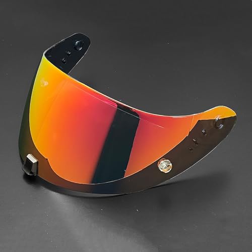 WYHHL Visiere Casque Moto pour Scorpion EXO R1 520 1400, Remplacement Shield Pare-Vent Casque Lentille Protection UV Accessoire,Normal-E Gold Red