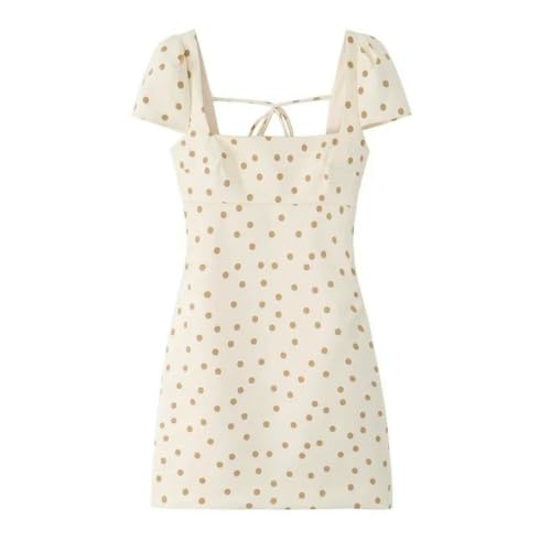 Robe mini à pois col carré coupe tailleur et finitions chics