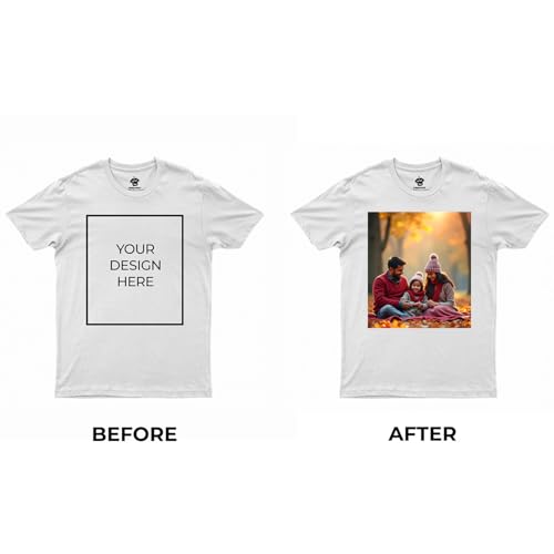 Image of CreativiT Unisex Men /Women Regular Fit Customized Tshirt | Casual Half Sleeve Round Neck | 100% Cotton with a High Thread Count