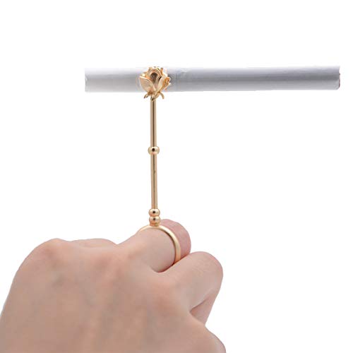PYK™Cigarette Holder for Women,Special Rose Ring.Keep Your Fingers Away from The Smoke.Cigarette Holder