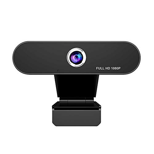 iAmotus Webcam pour PC, Full HD 1080P USB Webcam pour appels vidéo, avec Microphone de réduction du Bruit pour Windows Mac OS Linus pour Conférence, Jeux, Formation (Noir)