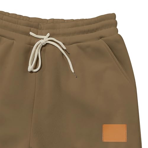 Men's Cargo Sweatpants Drawstring Fleece Baggy Joggers Elastic Waist Loose Athletic Sweat Pants for Mens Pockets Trousers4