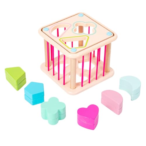 BESTonZON 木製キッズ感覚おもちゃ 多彩な色彩 幼児向け形状認識積み木 手指の協調運動促進 幼児教育用知育