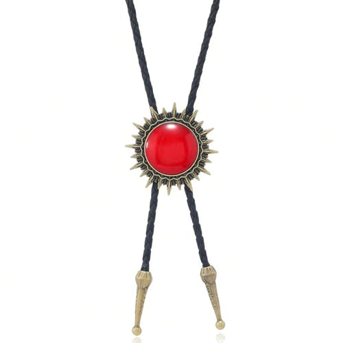 Image of Bolo Tie for Men Women Cowboy Turquoise Celtic Natural Tiger Eye Stone Longhorn Bull Western Leather Bolo Necktie