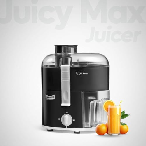 SUMMERCOOL Juicy Max 500 Watt Juicer Mixer Black | Long Lasting Shock Proof ABS Body | Heavy Duty Motor | Nano-Grinding Technology | 304 Grade Stainless Steel Blade | 1 Year Warranty