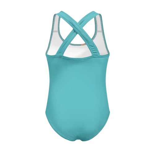Image of Girls One Piece Swimsuit Axolotl Cross Back Straps Bathing Suit Lightweight Quick Dry Gymnastics Leotard
