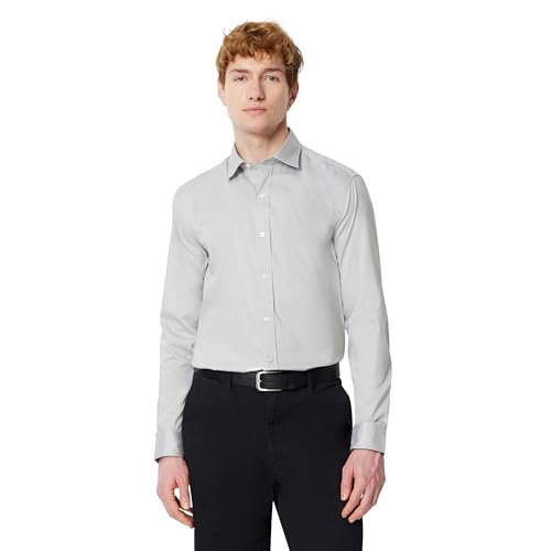 Amazon Essentials Men's Regular Fit Stretch Wrinkle Free Spread Collar Dress Shirt, Grey, XX-Large by Amazon Essentials - Used condition - US$14.89