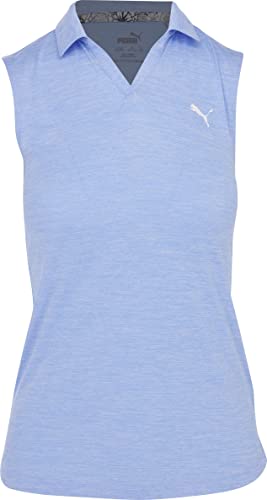 Puma Golf Girls Heather Polo Golf Shirt, Serenity Heather, X-Small Us #TOP22