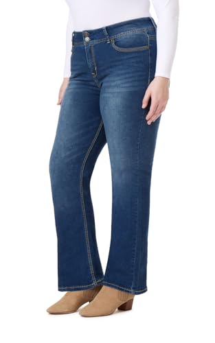 Image of WallFlower Luscious Curvy Bootcut Jeans for Women, Mid-Rise Insta Stretch Denim, Size-Inclusive Juniors Jeans