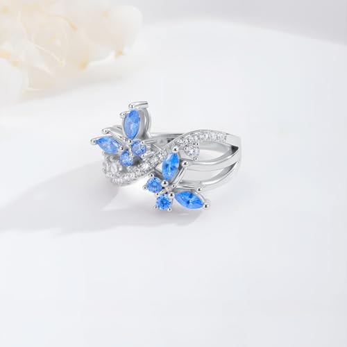 PROESS Butterfly Ring 925 Sterling Silver Butterfly Ring Engagement Promise Rings for Women Jewelry3