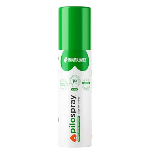 Image of Healing Hands PiloSpray Piles Treatment Spray - 70 gram, Patented Plant Based Hemorrhoids and Fissure Solution, Clinically Proven, Herbal & Natural Care