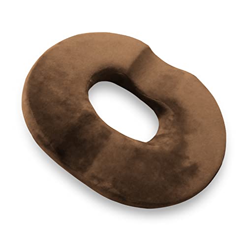 ReLarela 円座クッション 【幅43cm】【ゆったり座れるひと回り大きいサイズ】ドーナツクッション 産後 痔 穴あき (ブラウン)