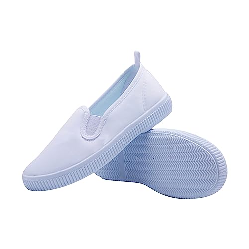 Generic Kids Sneakers Kid's Classic Slip On Canvas Shoes Girls White Sneaker Tennis Shoes Light Weight Comfortable Causal Shoes