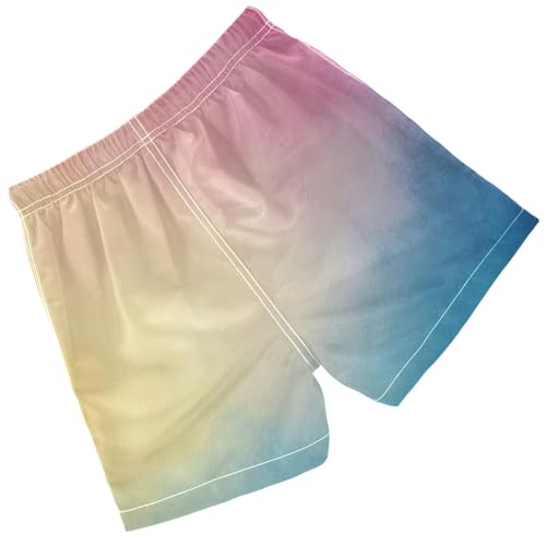 Pigsaly Boys' Swim Board Shorts Pastel Rainbow Gradient Boy's Swim Trunks Kids Swimwear 4T2