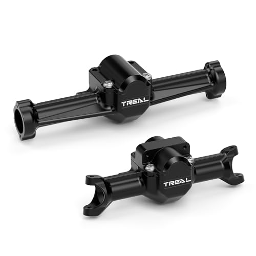 Treal SCX30 Front and Rear Axle Housings Set CNC Machined 7075 Aluminum Upgrades(Black)
