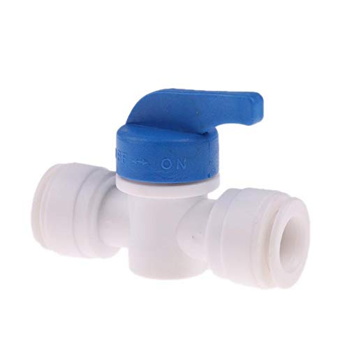 PBROS 1 Pieces RO Both Side Push 1/4" Plastic RO Manual Flush Valve Switch for RO Process-Any RO Model