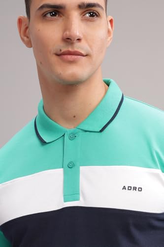 Image of ADRO Men's 100% Cotton Regular Fit Polo T-Shirt