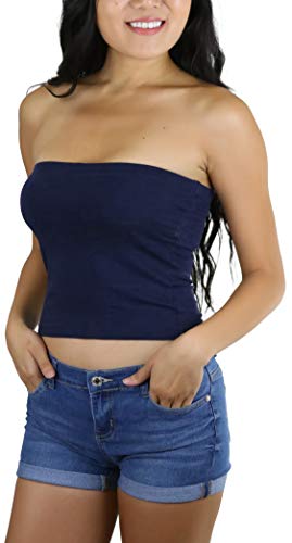 Image of ToBeInStyle Women's Cotton-Spandex Blend Stretchy Tube Top