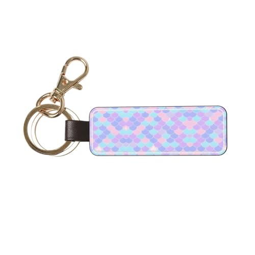 WXZYFP Portachiavi a forma di sirena, con ciondolo a forma di tatuaggio per auto, personalità creativa, semplice lucchetto, anello per uomini e donne, coppia cordino.
