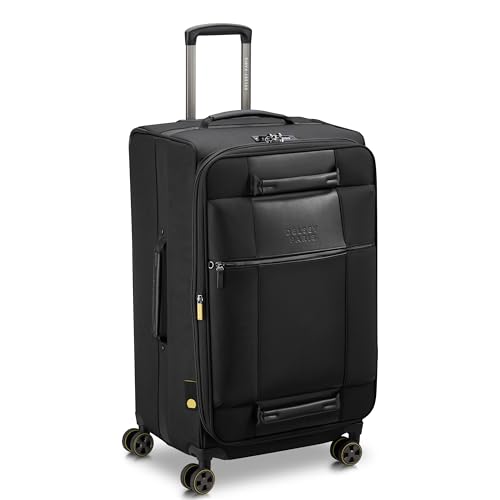 DELSEY Paris Wagram Softside Expandable Luggage with Spinner Wheels, Black, Checked 26 Inch Trunk2