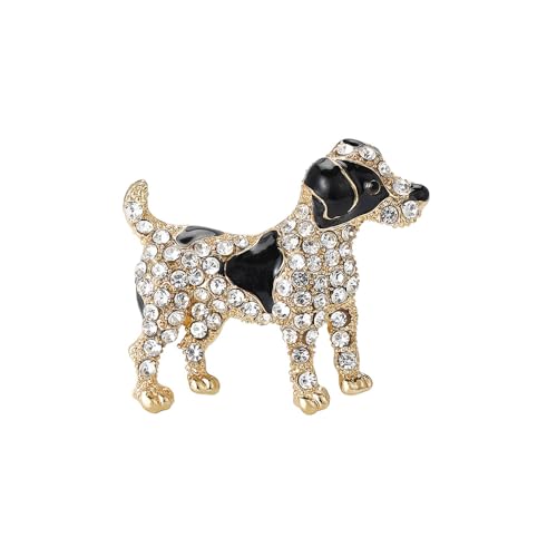 Image of Cute Dog Rhinestones Cartoon Animal Brooch Lapel Pins Badge Brooches for Women Girls Suit Desses Clothing Backpacks Bags Hats Accessory Fashion Jewelry