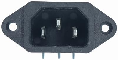 Pack of 1 3pin 10A/250V Black IEC C14 Male Plug Rewirable Power Connector 3-pin Socket for Cable