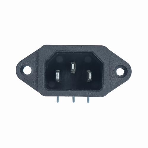 Pack of 1 3pin 10A/250V Black IEC C14 Male Plug Rewirable Power Connector 3-pin Socket for Cable