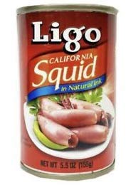 Ligo Squid in Natural Ink - Lata pequeña de 5.5 onzas (paquete de 12 latas)