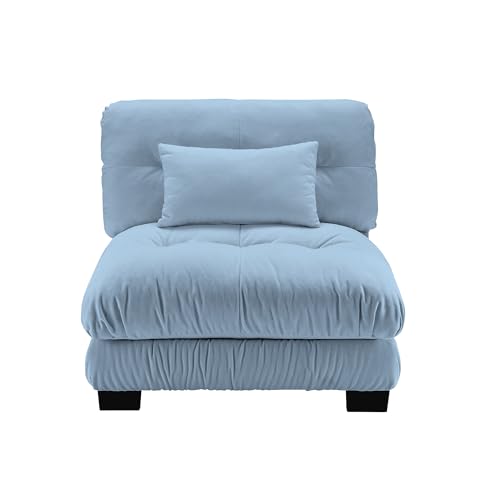 Image of SoarFlash Velvet Sectional Middle Position Sofa, Blue