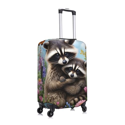 Raccoon Animal Luggage Cover Elastic Washable Protector Anti-Scratch Travel Suitcase Covers With Concealed Zipper For 18-32 Inch Luggage Medium3