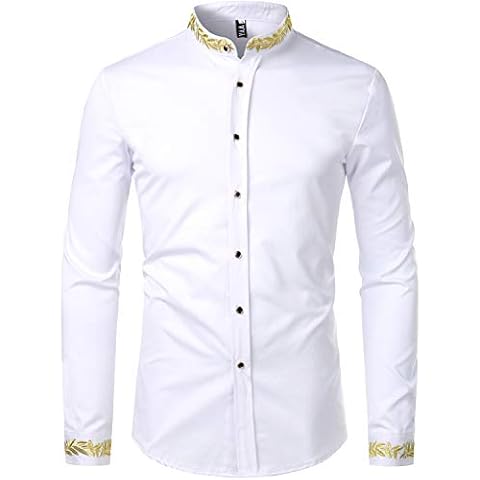 PARKLEES Camisa de vestir de manga larga con botones para hombre Cover