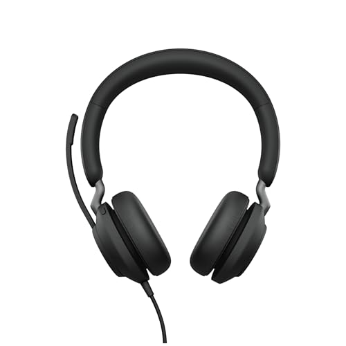 Image of Jabra Evolve2 40 SE - Wired Stereo Headset with Noise Cancelling and 3 Microphone Technology - USB-C Cable - Certified for MS Teams - Also Compatible with Other Platforms - Black