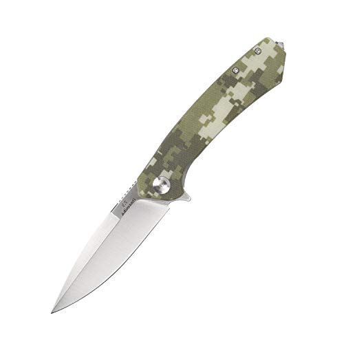 GANZO Firebird Adimanti Skimen Pocket Folding Knife G10 Handle with Clip and Glass Breaker D2 Steel Blade Hunting Fishing Camping Outdoor EDC Knife (Camouflage)