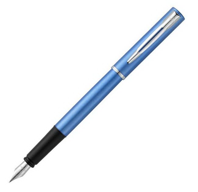 Image of Waterman Graduate Allure Fountain Pen, Blue Lacquer, Fine Nib, Blue Ink, Gift Box