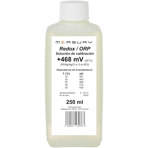 Calibración | Measury Solución De Calibración Redox 468mv - 250 Ml, Fabricada En Alemania - Solución De Calibración Orp, Solución Tampón, Líquido De Calibración