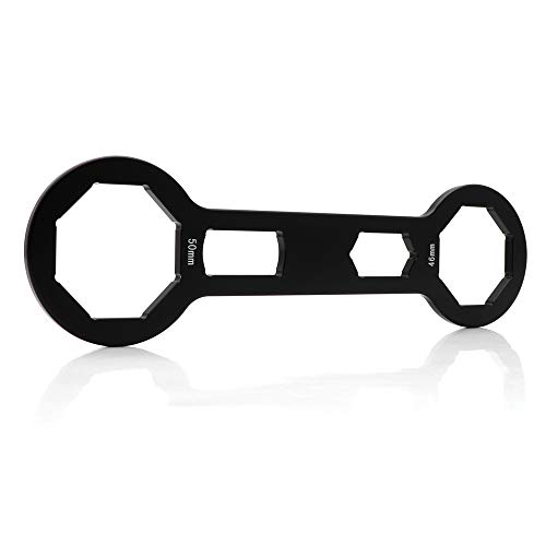 Image of Motorcycle Universal 46mm /50mm Fork Cap Wrench Shock Absorber Front Forks Removing Rebuild Tool for Yamaha Kawasaki Suzuki Honda (Black)