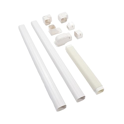 Aramox Dekoratives PVC- Leitungsset für die Klimaanlage, Abdeckungssatz aus PVC und ABS, Abdeckungssatz für die Klimaanlage, Modell 400, 39, 37 Zoll, für Split Central AC- Wärmepumpe-4