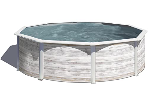 Gre Kit350N – Piscina Desmontable Con Decoración Nórdica, 350 X 120 Cm, Filtración 4 M3/H, Con Postes Laterales