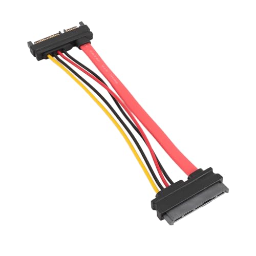 Jectse Cable de Extensión SATA22P, Cable de Extensión de Alimentación de Datos de Disco Duro SAS29P Macho a Hembra de 0,15 M, Compatible con Discos Duros SAS, Diseñado para Conexiones
