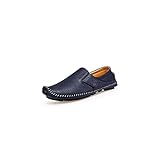 YTUGUNB Zapatos Oxford Zapatos Casuales Suaves de Cuero para Hombres, Zapatos Casuales, Planos Transpirables, cómodos, para Conducir, Zapatillas Blancas para Hombres(Blue,45 EU)