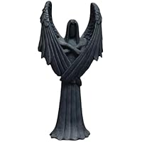 Estatua gótica de ángel caído negro, figura de ángel de resina