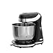 Dash Stand Mixer (Electric Mixer for Everyday Use): 6 Speed Stand Mixer with 3 qt Stainless Steel Mixing Bowl, Dough Hooks & Mixer Beaters for Dressings, Frosting, Meringues & More - Black