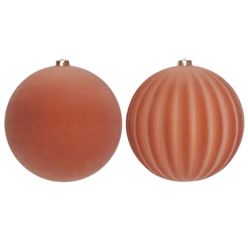 LANGXUN 2 Pcs 8 Inch Extra Large Velvet Christmas Ball Ornaments - Shatterproof Hanging Christmas Tree Decorations for Xmas Holiday Party Wedding Home