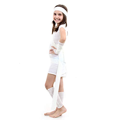 Fantasia Múmia Feminina Infantil Sulamericana Fantasias Branco P 3/4 Anos